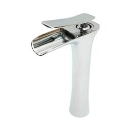 Baterie lavoar baie inalta Premium din cupru, tip cascada, crom lucios