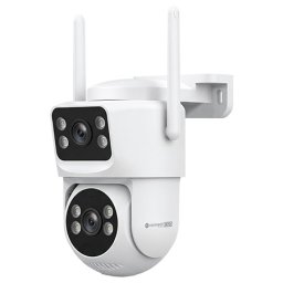 Camera supraveghere Wi-Fi exterior Kruger&Matz Connect C120, Dual Lens 4MP + 4MP, TuyaSmart, IR 20m, Pan 355 Tilt 90, detectie miscare, 20fps, IP66, KM2217