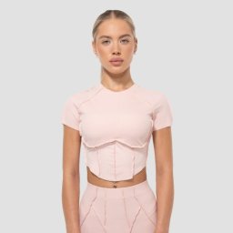GymBeam Tricou pentru femei Cropped Cosmo Pink L