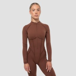 GymBeam Salopetă cu fermoar pentru femei Cosmo Brown XS