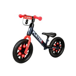 Bicicleta de echilibru Qplay Player, impingator cu platforma pentru picioare si roti din cauciuc, Rosu