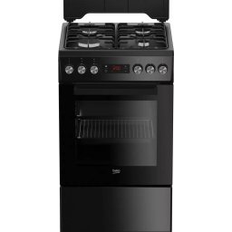 Aragaz electric pe gaz Beko FSE52321DBD, 4 arzatoare, 55 litri, 50 cm, Negru