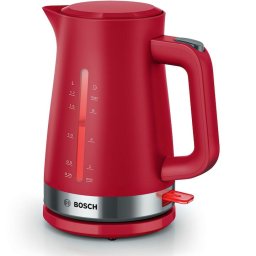 Fierbator de apa Bosch TWK4M224, 1.7l, filtru de calcar,oprire automata, protecţie împotriva supraincalzirii şi funcționarii fara apa, oprire în momentul ridicarii canii de pe suport, Rosu