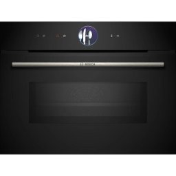 Cuptor incorporabil compact cu cuptor cu microunde Bosch CMG7761B1 Serie 8, 45l, 20 functii de gatit, TFT TouchDisplay Plus, clasa energetica A+, Negru