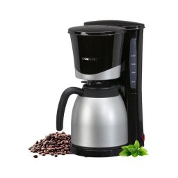 Aparat de cafea Clatronic cu termos, pentru 8-10 cesti de cafea, 870W, fara pierderi de temperatura, Aparat de cafea cu filtru, 1 litru, Aparat de cafea, Aparat de cafea cu filtru cu termos, KA 3327, Negru