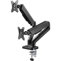 Suport Monitor Goobay Double Monitor Mount with Gas Spring, 17-32 inch, VESA 75x75/100x100, 18 kg, Negru