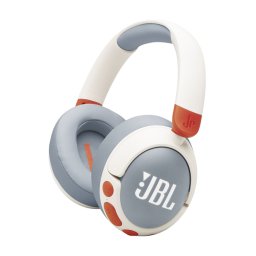 Casti Over-Ear JBL Junior 470NC, Wireless, Bluetooth, Noise Cancelling si microfon incorporat, Autonomie 28h, Alb