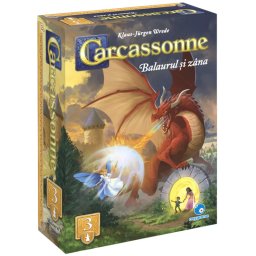 Extensie joc de societatea Carcassonne - Extensia 3 - Balaurul si zana, editia Noua Varsta 7+ ani, Multicolor