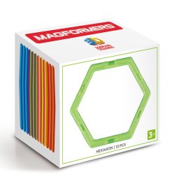 Joc magnetic de constructie Magformers Hexagonal Set - 12 piese in forma de hexagon