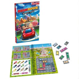 Joc de logica magnetic cu 40 de provocari, Thinkfun - Rush Hour World Tour, limba romana, 8+ ani