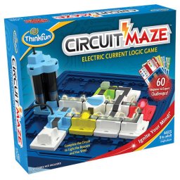 Joc de logica si inginerie electrica, Thinkfun - Circuit Maze, 21 jetoane, 82 piese total, 8+ ani