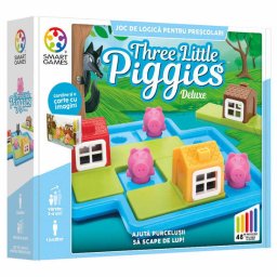 Joc de logica cu 48 de provocari, Smart Games - Three Little Piggies - Deluxe, 3+ ani, editie limba Romana