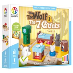 Joc de logica cu 48 de provocari, Smart Games - The Wolf The 7 Goats - Deluxe, 3+ ani, editie internationala