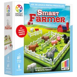 Joc de logica cu 60 de provocari, Smart Games - Smart Farmer, 4+ ani, editie limba Romana
