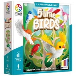 Joc de logica cu 60 de provocari, Smart Games - 5 Little Birds, 5+ ani, editie internationala