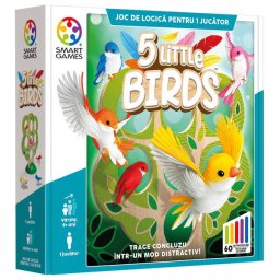Joc de logica cu 60 de provocari, Smart Games - 5 Little Birds, 5+ ani, editie limba Romana