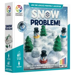 Joc de logica cu 80 de provocari, Smart Games - Snow Problem, 8+ ani, editie limba Romana