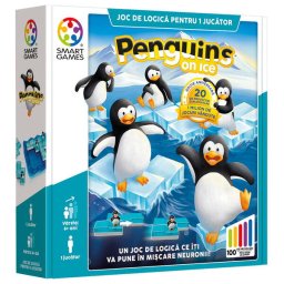 Joc de logica cu 100 de provocari, Smart Games - Penguins on Ice, 6+ ani, editie limba Romana