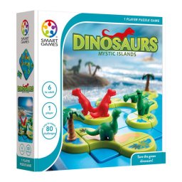 Joc de logica cu 80 de provocari, Smart Games - Dinosaurs Mystic Islands, 6+ ani, editie internationala