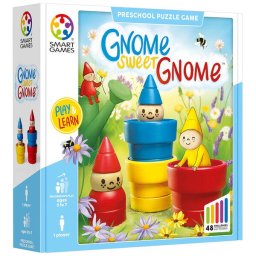 Joc de logica cu 48 de provocari, Smart Games - Gnome sweet Gnome, 3+ ani, editie internationala