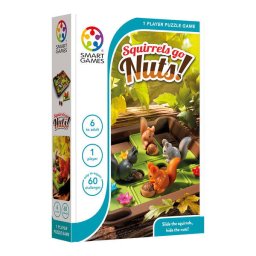 Joc de logica cu 80 de provocari, Smart Games - Squirrels Go Nuts, 6+ ani, editie internationala