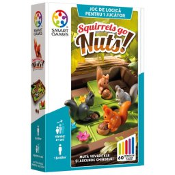 Joc de logica cu 80 de provocari, Smart Games - Squirrels Go Nuts, 6+ ani, editie limba Romana