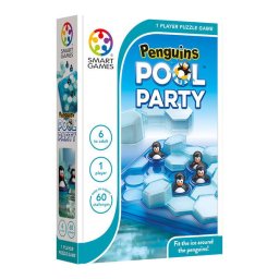 Joc de logica cu 60 de provocari, Smart Games - Penguins Pool Party, 6+ ani, editie internationala