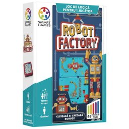 Joc de logica cu 48 de provocari, Smart Games - Robot Factory, 8+ ani, editie limba romana