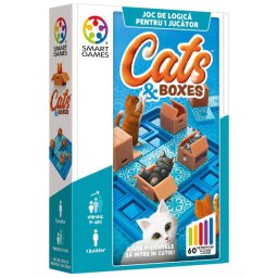 Joc de logica cu 60 de provocari, Smart Games - Cats and Boxes, 7+ ani, editie limba Romana