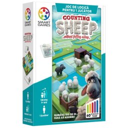 Joc de logica cu 60 de provocari, Smart Games - Counting Sheep, 7+ ani, editie limba Romana