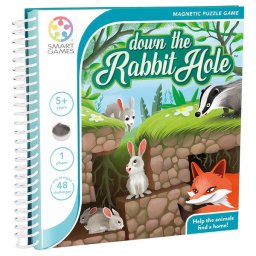 Joc de logica cu 48 de provocari, Smart Games - Down the Rabbit Hole, 5+ ani, editie internationala