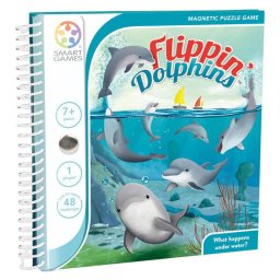 Joc de logica cu 48 de provocari, Smart Games - Flippin Dolphins, 7+ ani, editie internationala