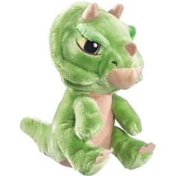 Jucarie de plus Schmidt - Jurassic World - Dinozaurul Triceratops, 17 cm, Verde