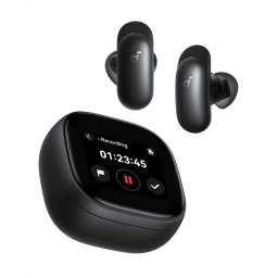 Casti wireless Soundcore Liberty 5 Pro Max, Anker Thus™ AI Chip, Calitatea apelurilor certificata de Guinness World Records, Active Noise Cancelling, AI Note-Taker, Bluetooth 6.1, IP55, Autonomie 28 ore, Negru