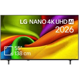 Televizor LG LED 55NU850B3LA, 138 cm, Smart, 4K Ultra HD, Clasa F (Model 2026), Negru