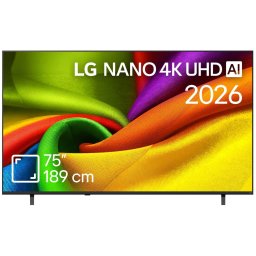 Televizor LG LED 75NU850B3LA, 189 cm, Smart, 4K Ultra HD, Clasa F (Model 2026), Negru
