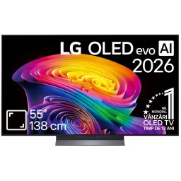 Televizor LG OLED Evo 55C62LA, 138 cm, Smart, 4k Ultra HD, 165 Hz, Clasa F (Model 2026)