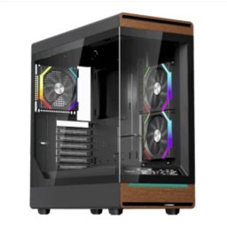 Carcasa 1STPLAYER Gaming WD8-BK, 3 ventilatoare aRGB plus PWM, ATX, display, strip LED, telecomanda, Negru