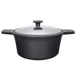 Oala cu capac de sticla Neoklein PHHO-CS28, pentru plita pe inductie, 28 cm, 6.8l, Negru