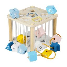 Cub sortare senzorial din lemn Kruzzel MY18261, Multicolor