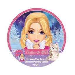 Pictura cu Diamante pe Canvas Rotund Besties - 30 cm Grafix GR141012, Varta 5+ ani, Roz