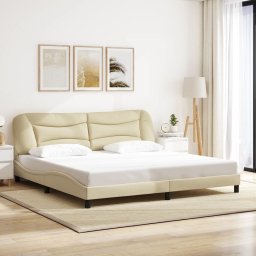 Gossi cadru de pat fara saltea, crem, 200x200 cm, textil