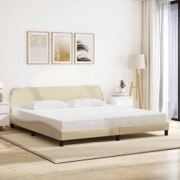 Gossi cadru de pat fara saltea, crem, 200x200 cm, textil