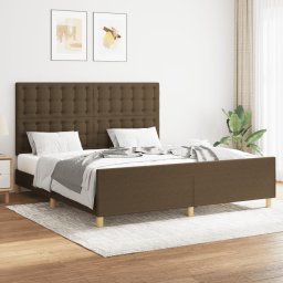 Gossi cadru de pat fara saltea, maro inchis, 160x200 cm, textil