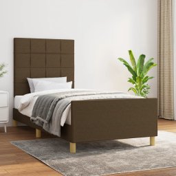 Gossi cadru de pat fara saltea, maro inchis, 80x200 cm, textil