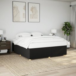 Gossi cadru de pat fara saltea, negru, 180x200 cm, textil
