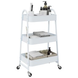 Gossi carucior de depozitare 3 niveluri alb42x41,5x77 cm otel