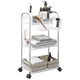 Gossi carucior de depozitare cu 3 niveluri transparent acrilic