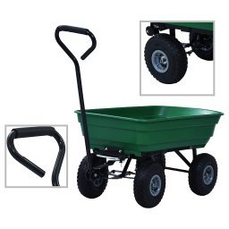Gossi carucior manual de gradina basculabil, verde, 300 kg, 75 l