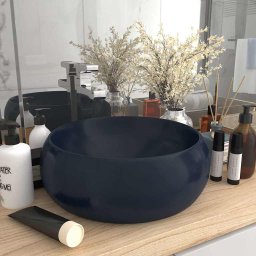 Gossi chiuveta baie lux albastru inchis mat 40x15 cm ceramica rotund